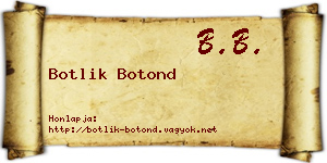 Botlik Botond névjegykártya